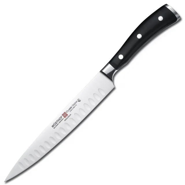 w-sthof-classic-ikon-8-hollow-edge-carving-knife-black-forged-full-tang-stainles image 1
