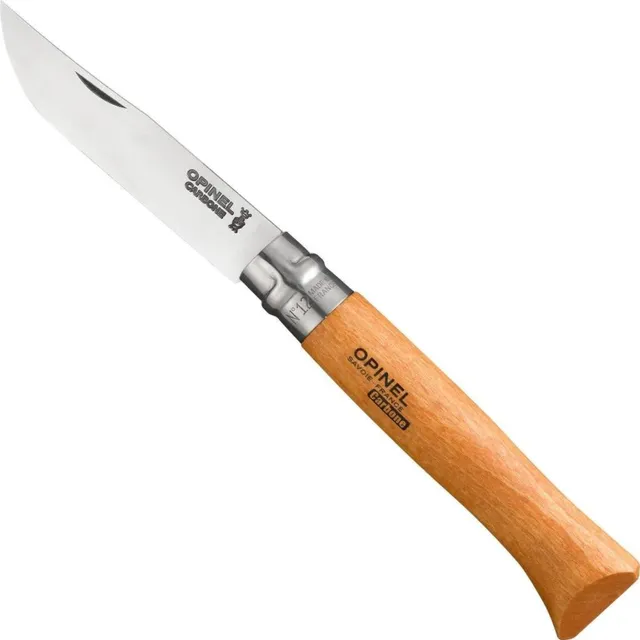 opinel-second-chance-no-12-carbon-steel-folding-knife-beechwood-handle-camping-r image 1