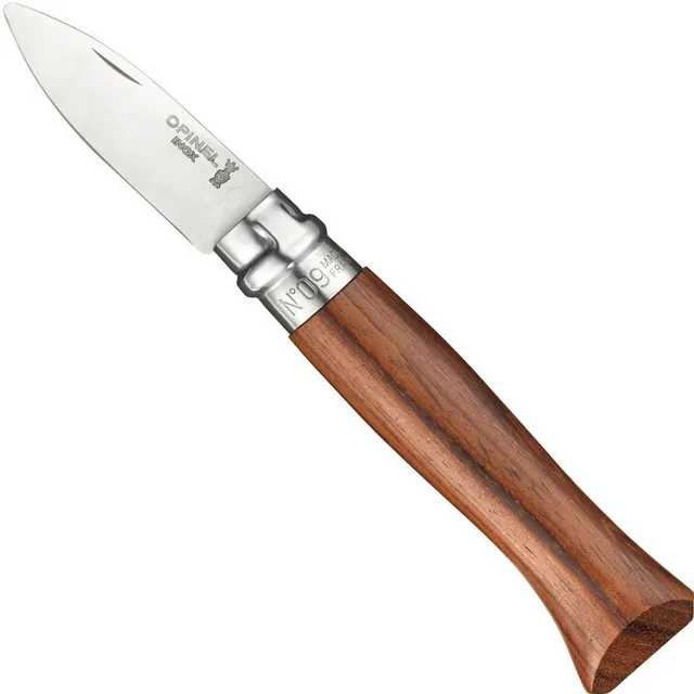 opinel-no-09-oyster-folding-knife-bubinga-wood-handle-blunt-tip-stainless-steel- image 1