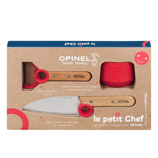 opinel-le-petit-chef-3-piece-kids-kitchen-set-with-rounded-tip-chef-knife-finger image 1