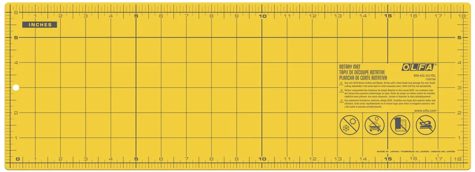 olfa-rm-hg-01-yel-6-x-18-yellow-double-sided-self-healing-rotary-mat image 1