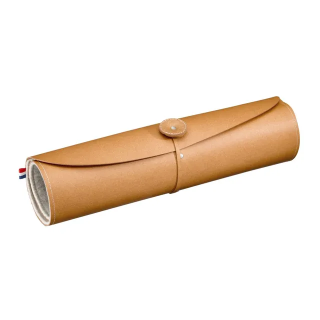 opinel-8-piece-chef-knife-roll-bag-regenerated-leather-and-r-pet-felt-storage-ro image 1