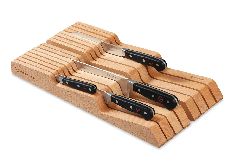 w-sthof-in-drawer-beechwood-knife-storage-tray-14-slot-knife-and-steel-organizer image 1
