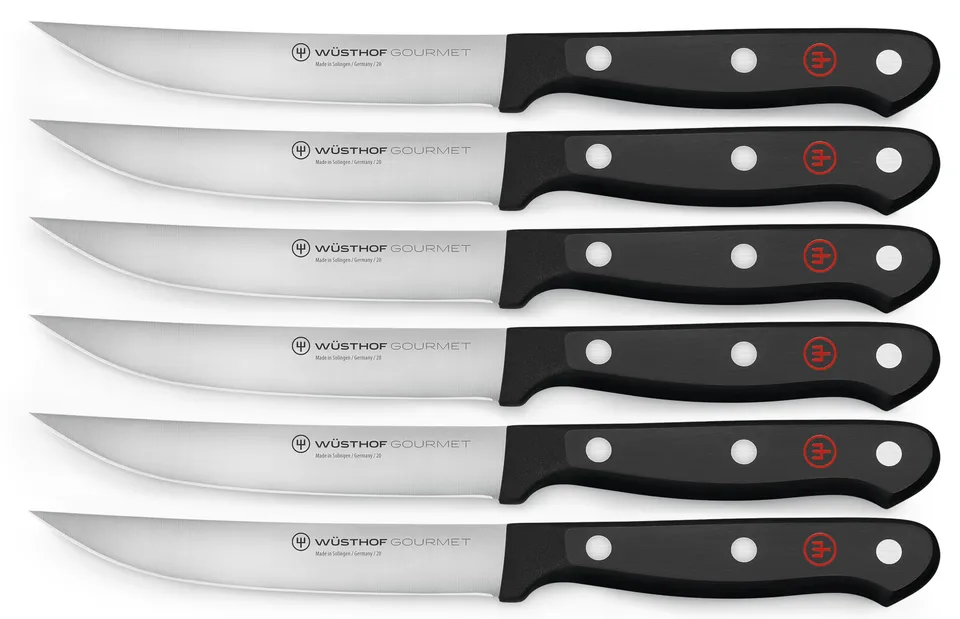 w-sthof-gourmet-6-piece-steak-knife-set-black-german-high-carbon-stainless-steel image 1
