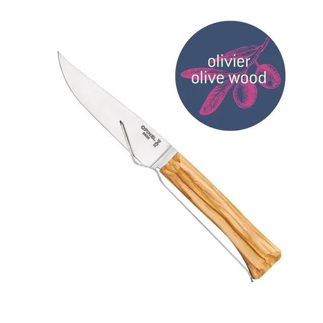 opinel-cheese-knife-and-fork-set-olive-wood-handle-stainless-steel-blade-cheese- image 1