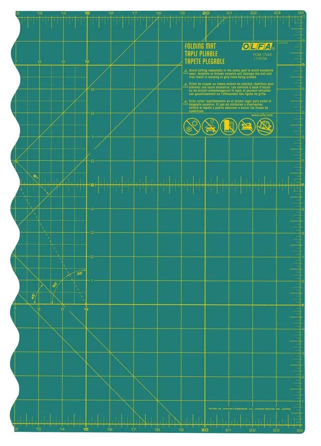 olfa-fcm-17x24-17-x-24-folding-cutting-mat-double-sided-self-healing-rotary-mat- image 1