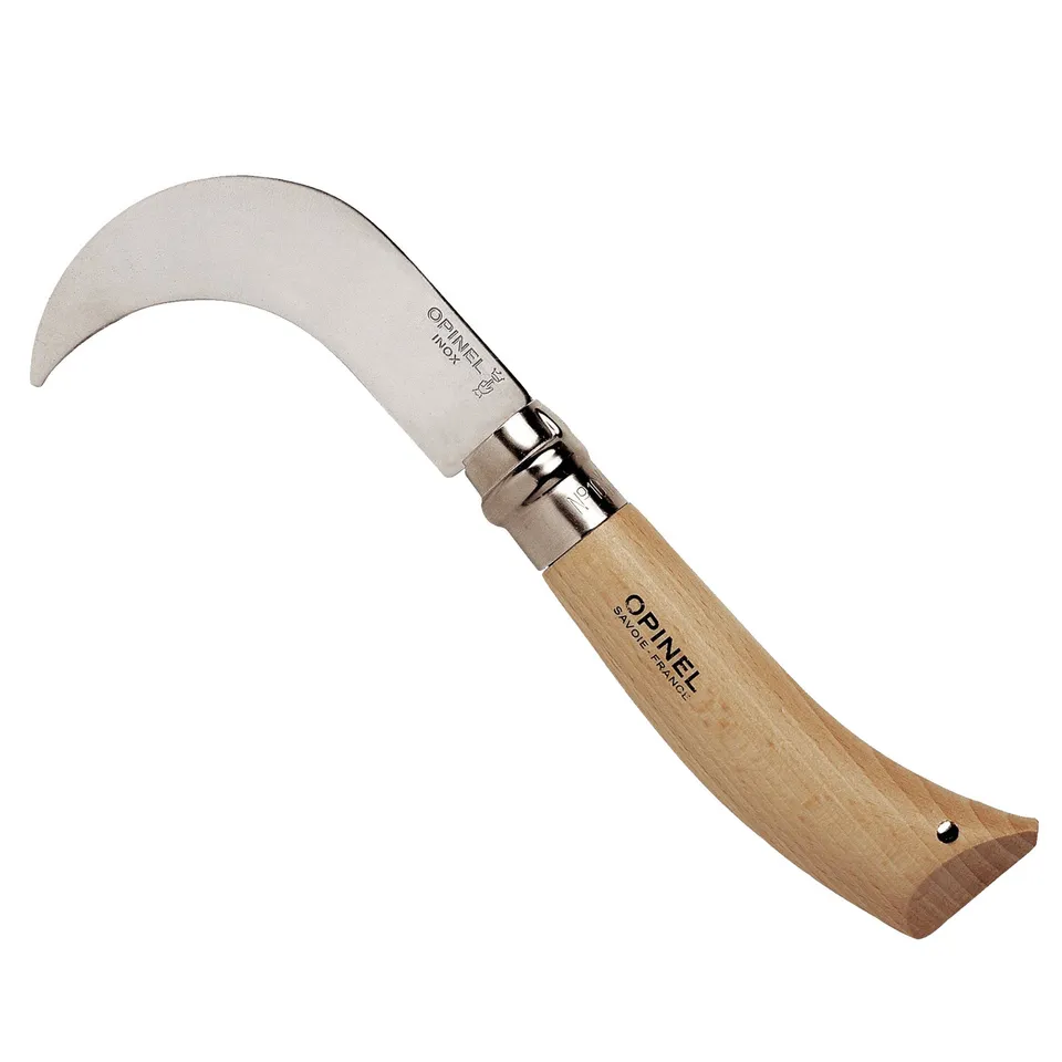opinel-no-10-billhook-folding-knife-curved-double-bevel-blade-for-pruning-grape- image 1
