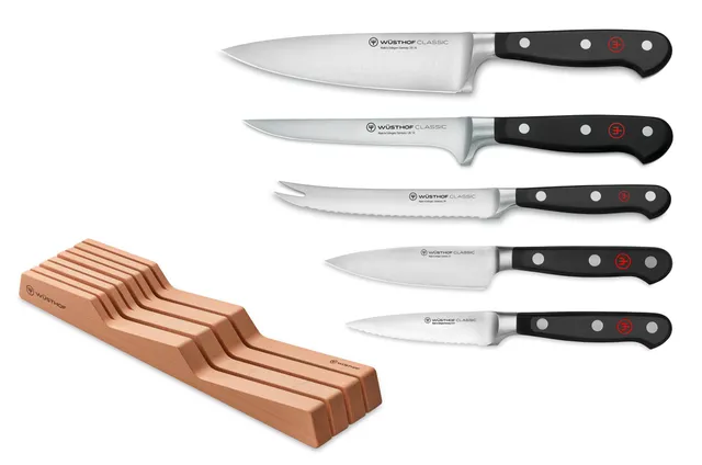 w-sthof-classic-6-piece-in-drawer-knife-set-with-7-slot-tray-precision-forged-ge image 1