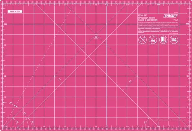olfa-rm-cg-pik-12-x-18-double-sided-self-healing-rotary-cutting-mat-pink-triple- image 1