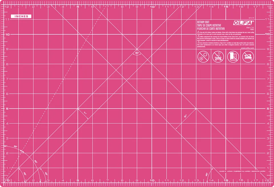 olfa-rm-cg-pik-12-x-18-double-sided-self-healing-rotary-cutting-mat-pink-triple- image 1