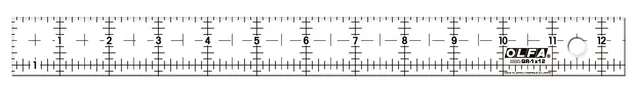 olfa-qr-1x12-1-x-12-frosted-acrylic-quilting-ruler image 1
