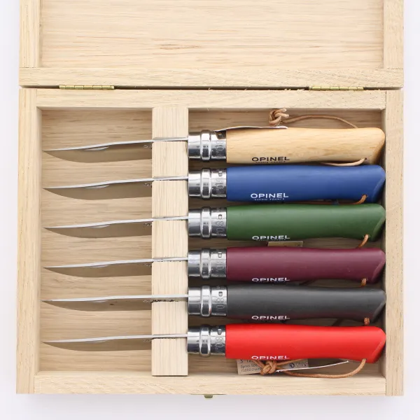 opinel-no-08-colorama-6-piece-box-set-stainless-steel-folding-knives-in-6-colorw image 1