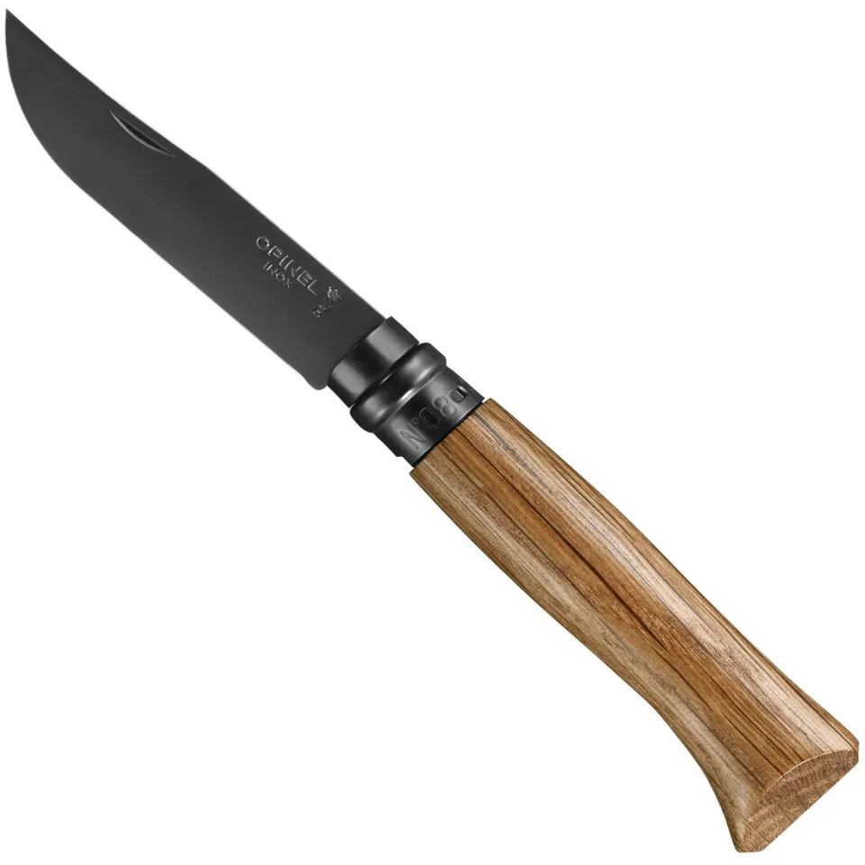 opinel-second-chance-no-08-black-oak-folding-knife-matte-black-edc-pocket-knife image 1