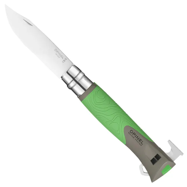 opinel-no-12-explore-outdoor-folding-knife-green-virobloc-locked-camping-folding image 1