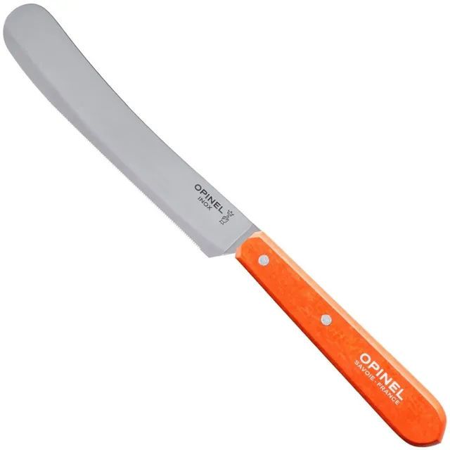 opinel-brunch-knife-micro-serrated-spreading-breakfast-knife-orange-handle image 1
