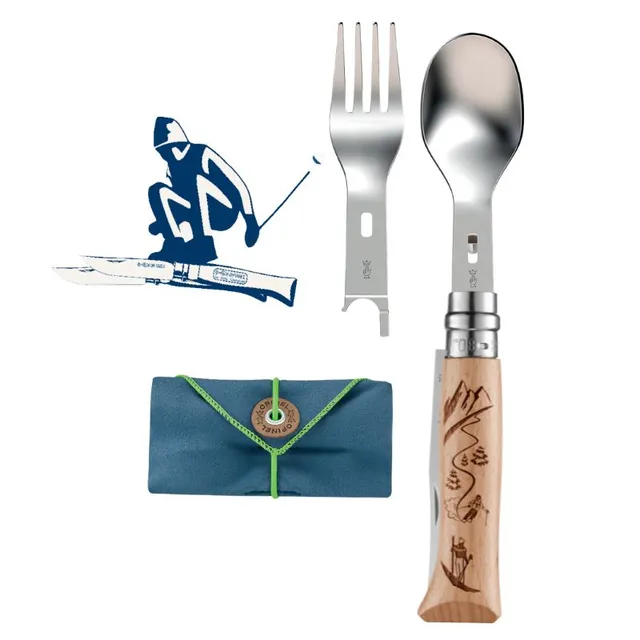 opinel-charcuteski-set-no-08-stainless-steel-folding-knife-with-picnic-spoon-for image 1
