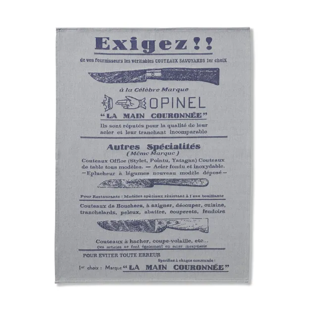 opinel-dish-towel-exigez-100-cotton-reversible-french-made-kitchen-towel image 1