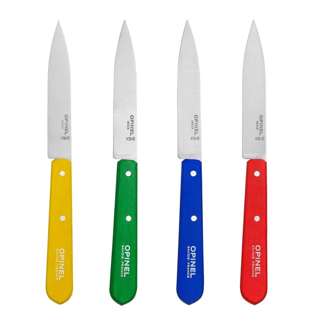 opinel-no-112-4-piece-paring-knife-set-stainless-steel-blades-with-painted-hornb image 1