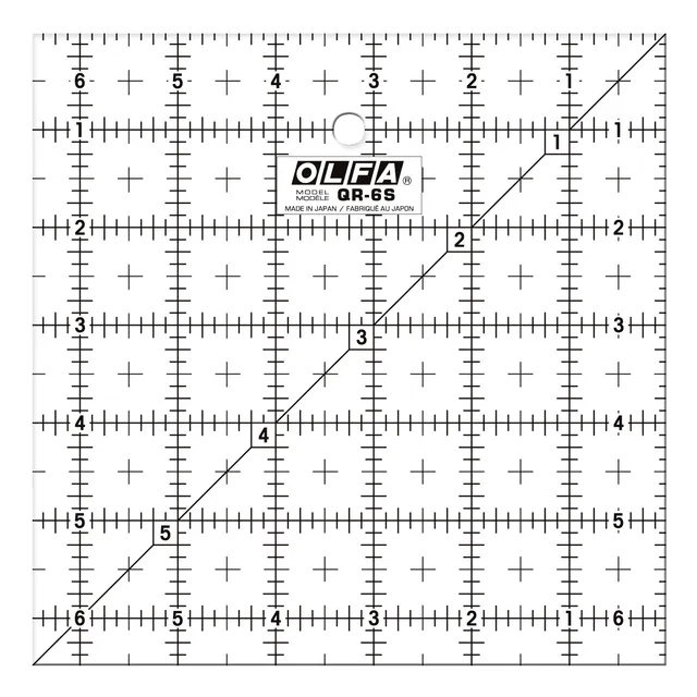 olfa-qr-6s-6-5-square-frosted-acrylic-quilting-ruler image 1