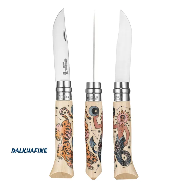 opinel-cosmos-limited-edition-no-08-folding-pocket-knife-with-decorated-beech-wo image 1