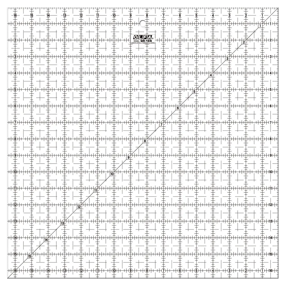 olfa-qr-16s-16-1-2-square-frosted-acrylic-quilting-ruler image 1