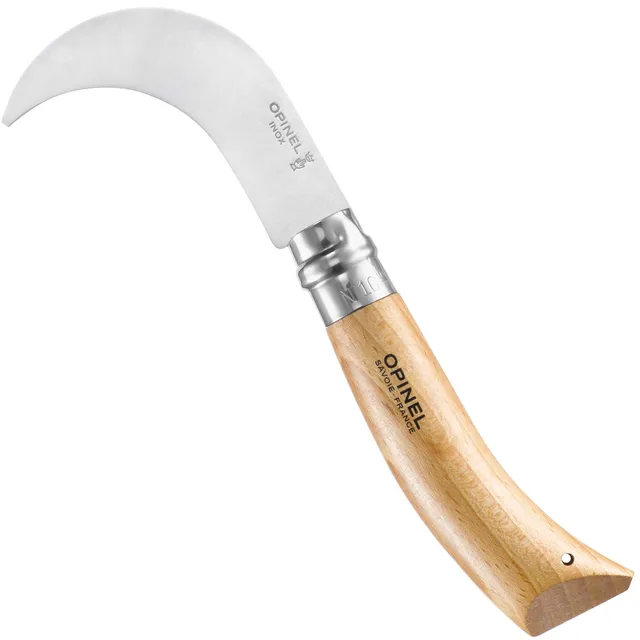 opinel-no-10-pruning-folding-knife-10cm-curved-stainless-steel-yatagan-blade-bee image 1