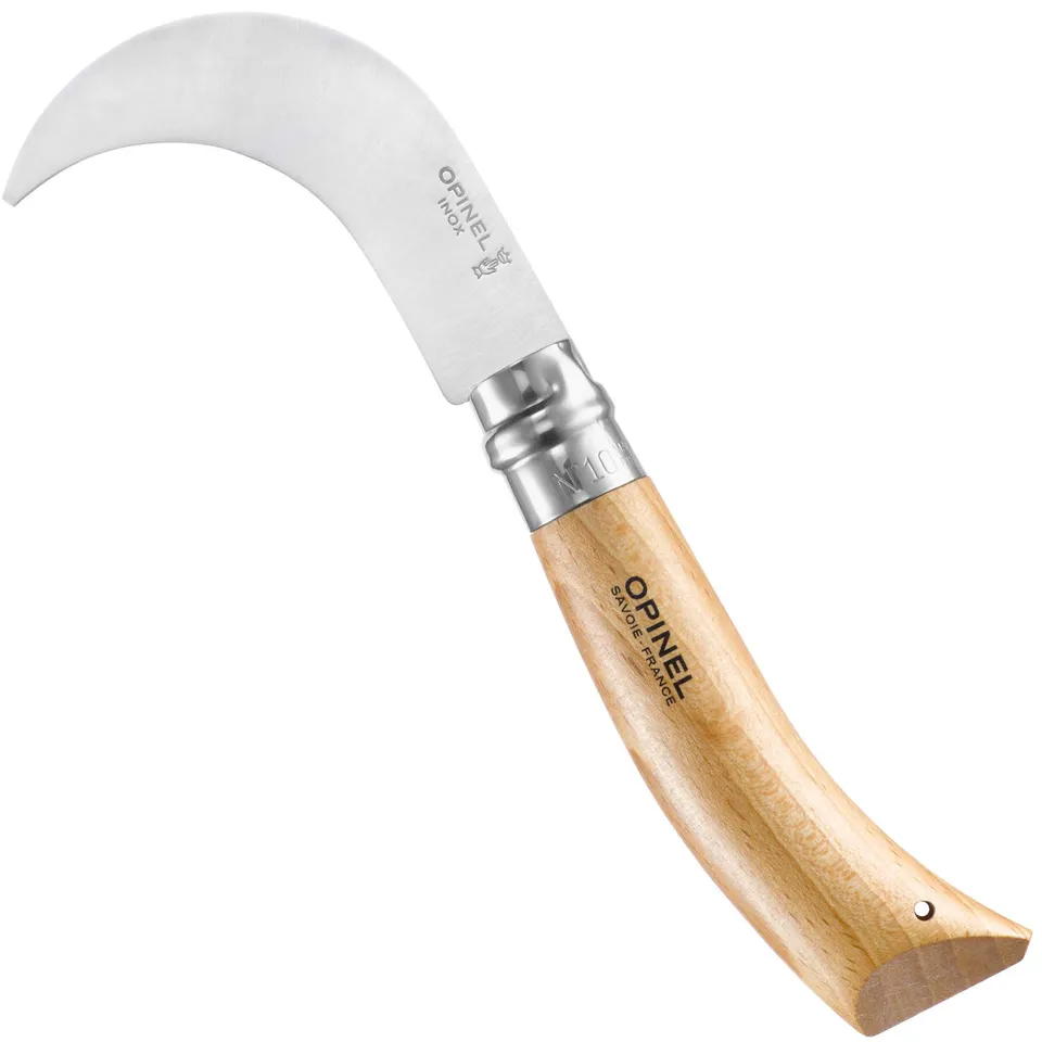 opinel-no-10-pruning-folding-knife-10cm-curved-stainless-steel-yatagan-blade-bee image 1