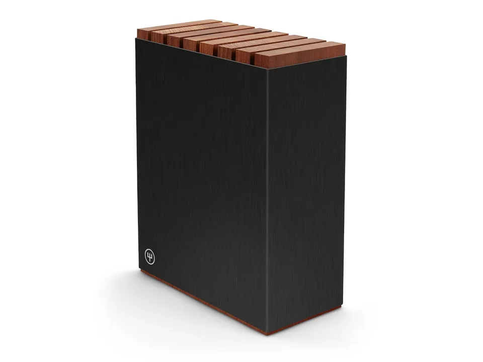 w-sthof-7-slot-knife-block-black-aluminum-with-removable-thermo-beech-insert-fit image 1