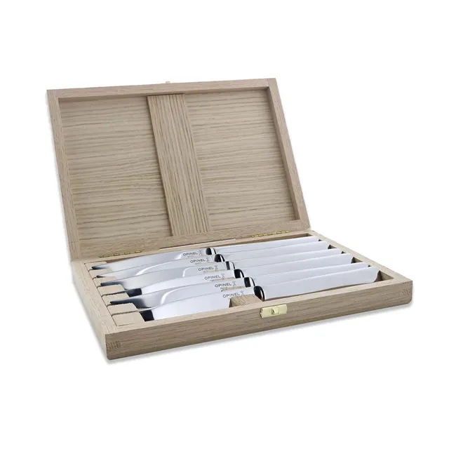 opinel-perp-tue-6-piece-steak-knife-set-with-wooden-gift-box-all-stainless-micro image 1