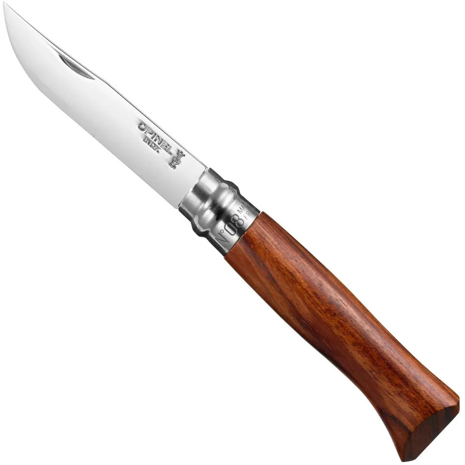 opinel-no-08-padouk-mirror-polished-stainless-steel-folding-knife-with-gift-box image 1