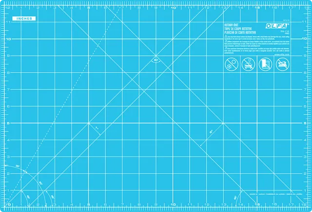 olfa-rm-cg-aqa-12-x-18-double-sided-self-healing-rotary-cutting-mat-aqua image 1