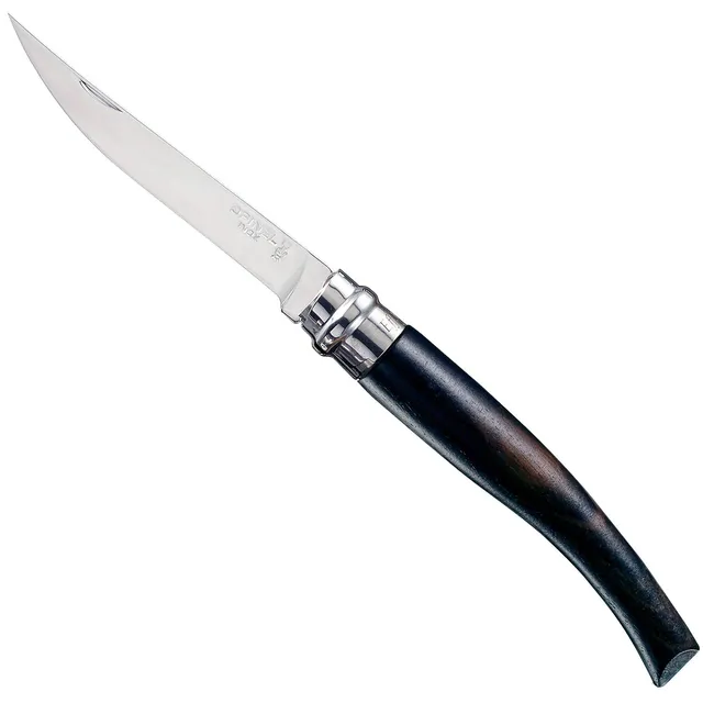 opinel-slim-line-10-ebony-pocket-knife-mirror-polished-flexible-blade-ebony-hand image 1