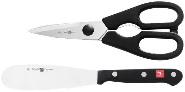w-sthof-gourmet-2-piece-spreader-and-kitchen-shears-set-model-8757-5-serrated-sa image 1
