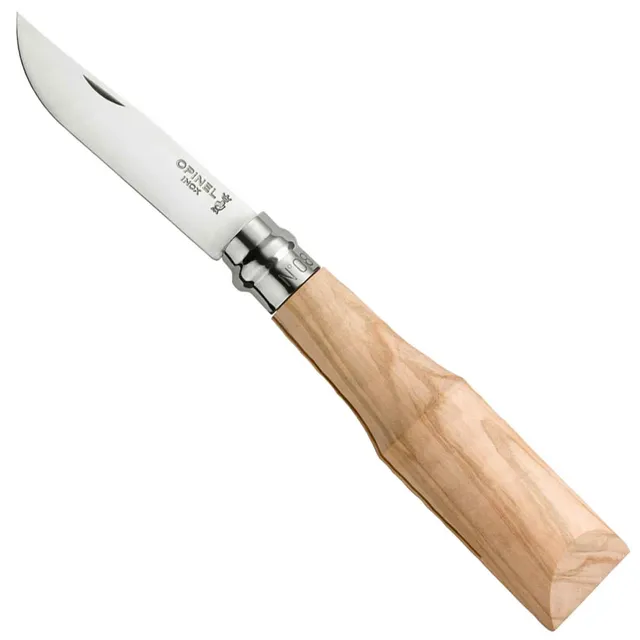 opinel-no-08-raw-ebauche-folding-knife-unfinished-olive-wood-handle-stainless-bl image 1