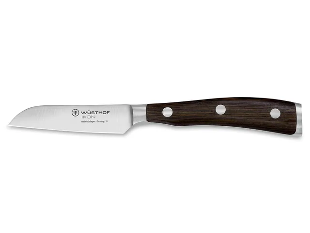 w-sthof-ikon-3-flat-cut-paring-knife-forged-blade-african-blackwood-handle image 1