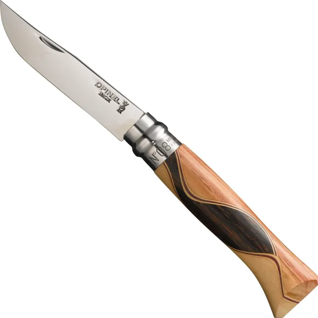 opinel-no-08-bruno-chaperon-stainless-steel-folding-knife-with-handmade-sinusoid image 1