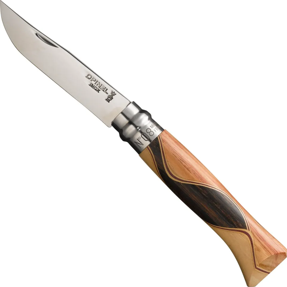 opinel-no-08-bruno-chaperon-stainless-steel-folding-knife-with-handmade-sinusoid image 1