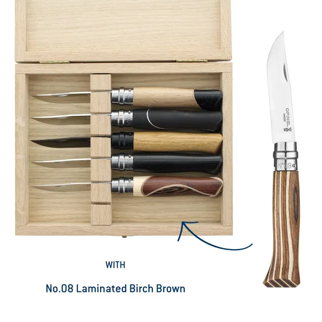 opinel-no-08-master-collector-box-set-6-piece-limited-edition-stainless-steel-fo image 1