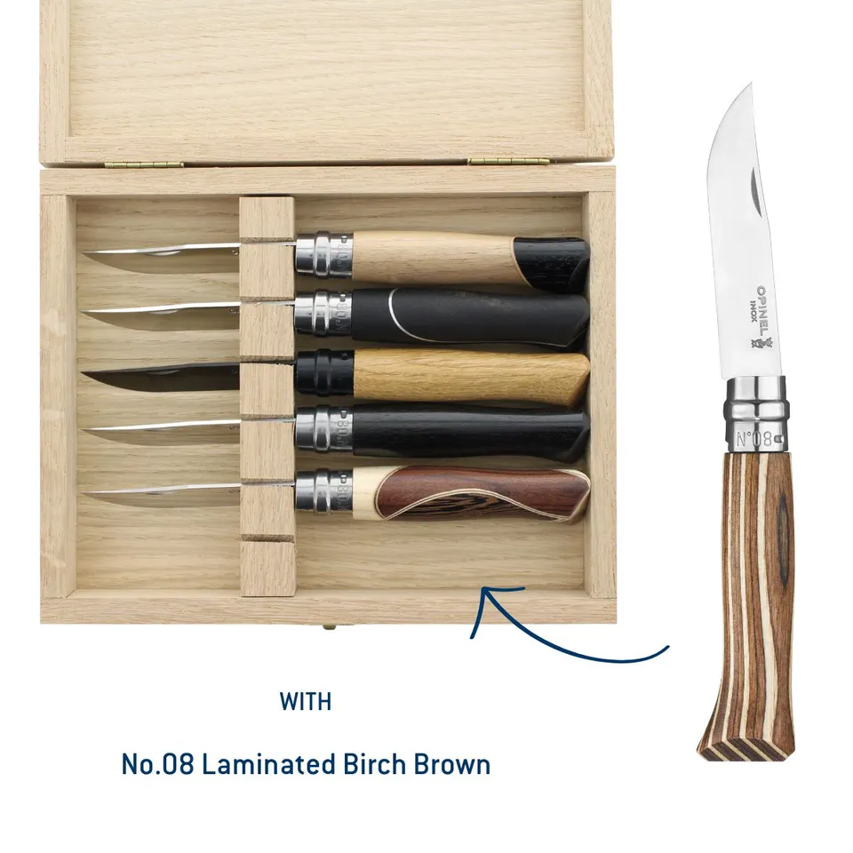 opinel-no-08-master-collector-box-set-6-piece-limited-edition-stainless-steel-fo image 1
