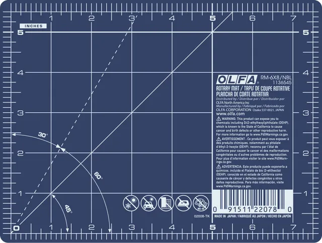 olfa-rm-6x8-6x8-inch-double-sided-self-healing-rotary-mat-navy image 1