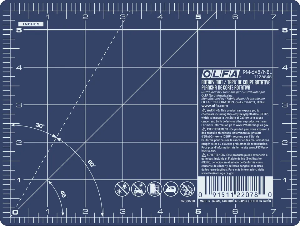 olfa-rm-6x8-6x8-inch-double-sided-self-healing-rotary-mat-navy image 1