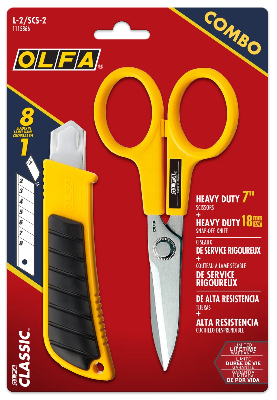 olfa-l-2-scs-2-heavy-duty-ratchet-lock-utility-knife-with-7-heavy-duty-scissors- image 1