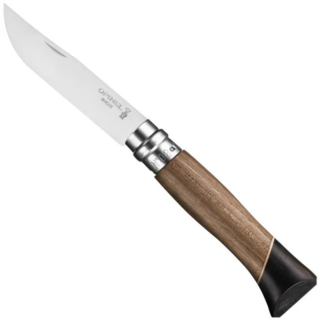 opinel-no-08-workshop-stainless-steel-folding-knife-walnut-ebony-handle-no-08-ic image 1