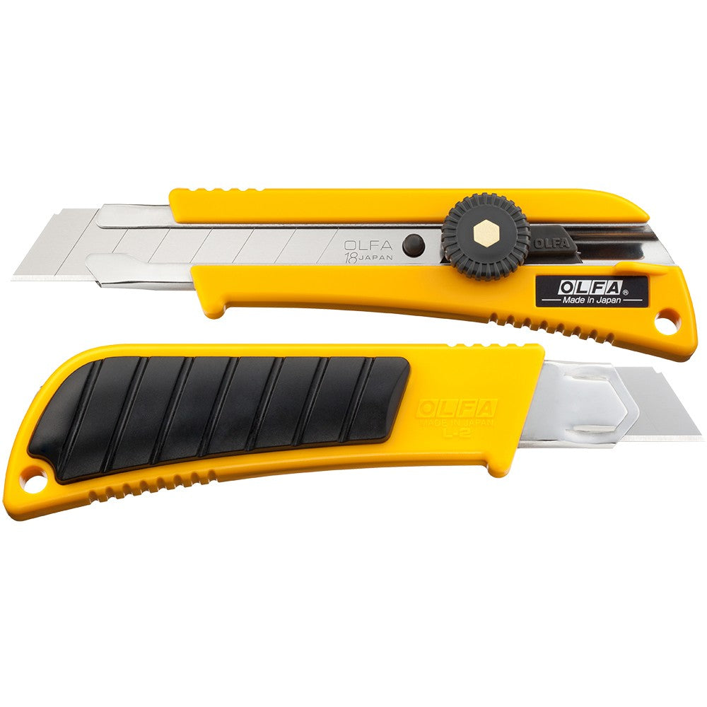 olfa-l-2-18mm-heavy-duty-utility-knife-with-rubber-inset-grip-and-ratchet-lock image 3