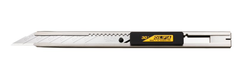 olfa-sac-1-9mm-stainless-steel-graphics-knife-with-30-degree-precision-snap-blad image 1
