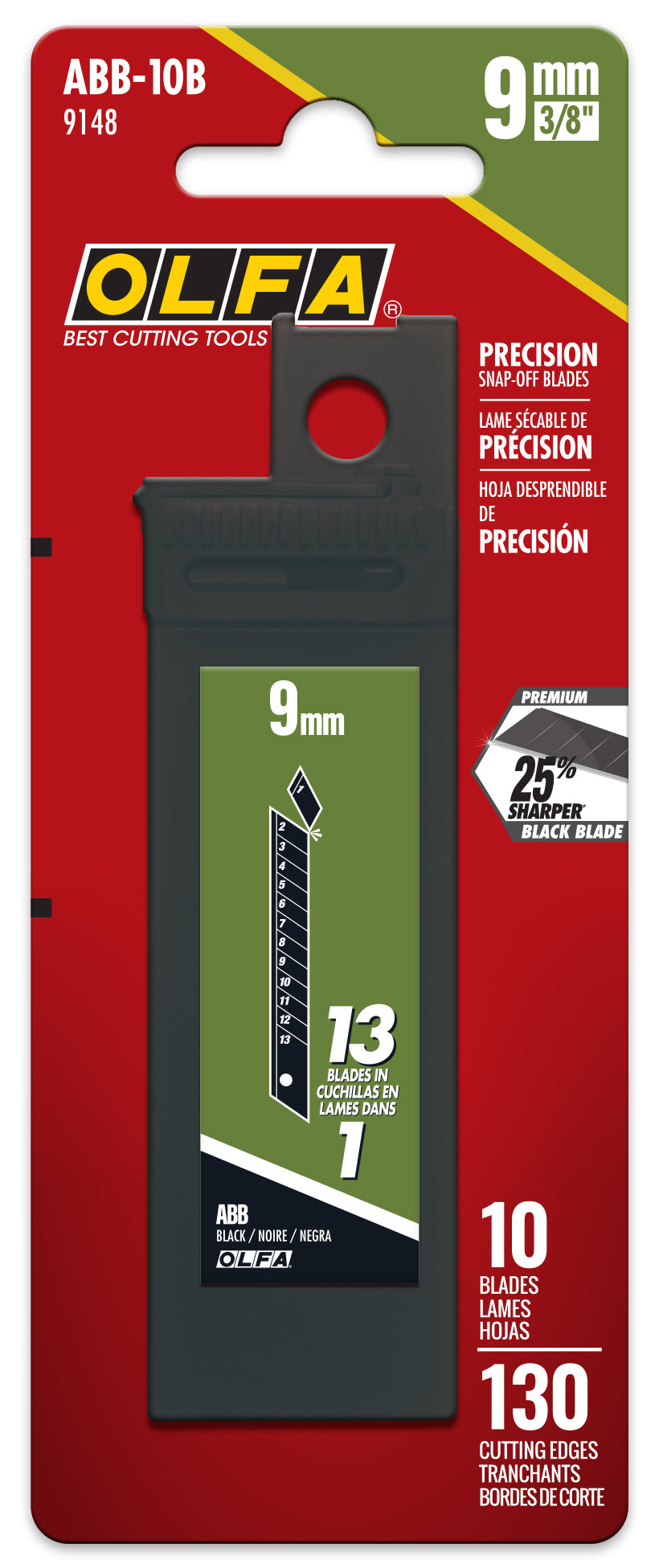 olfa-abb-9mm-black-snap-off-blades-25-sharper-double-honed-10-or-50-packs image 2