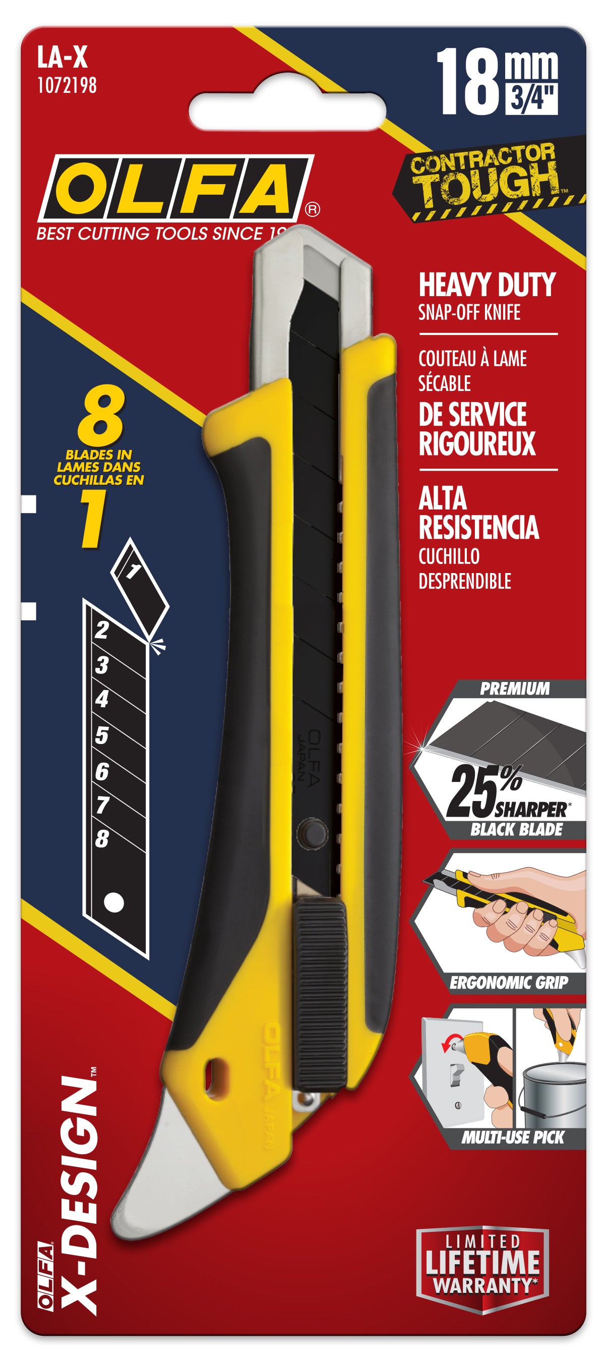 olfa-18mm-la-x-fiberglass-utility-knife-with-multi-pick-auto-lock-slide-and-anti image 3