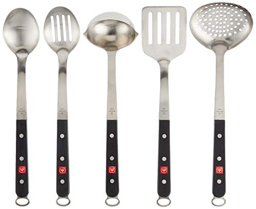 w-sthof-five-piece-kitchen-tool-set-brushed-stainless-steel-utensils-14-inch image 4