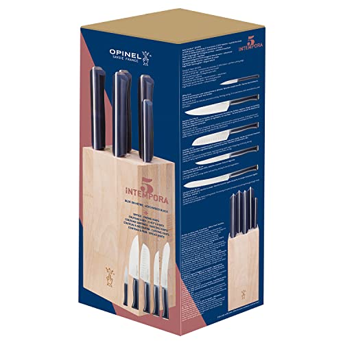 opinel-intempora-5-piece-knife-block-set-full-tang-12c27-stainless-knives-with-b image 7