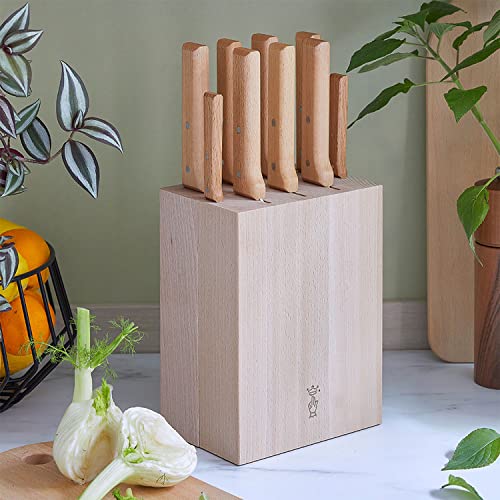 opinel-beech-wood-knife-storage-block-9-slot-kitchen-knife-holder-simple-french- image 8